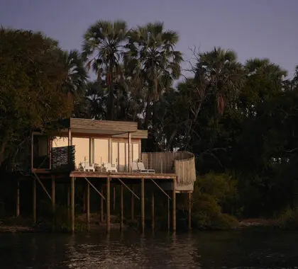 Una Suite Treehouse al atardecer.  