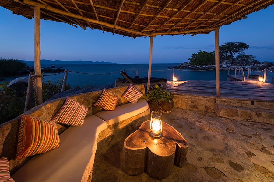 Relájese en la zona de huéspedes del Kaya Mawa Lodge.