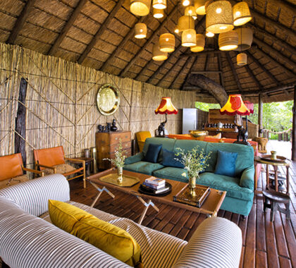 Mapula Lodge’s main area is an ideal spot to relax with a good book from the small library, or to keep watch over the wildlife in the lagoon below. 