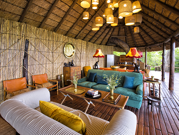 Mapula Lodge’s main area is an ideal spot to relax with a good book from the small library, or to keep watch over the wildlife in the lagoon below. 