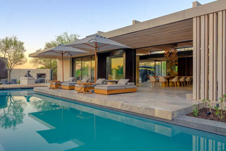 Karula House, swimming pool and deck.