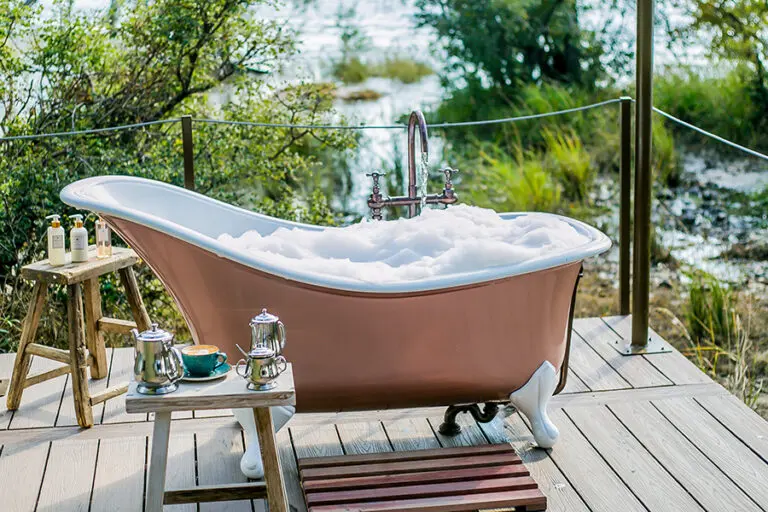 Outdoor bush bath.