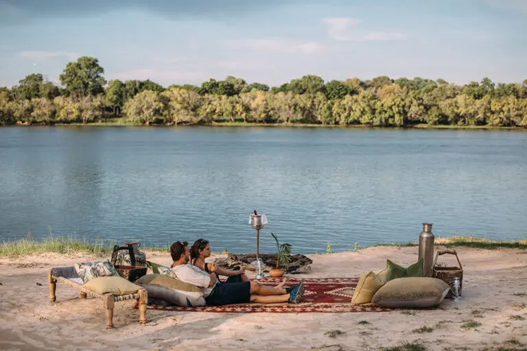 Sundowners by the river.