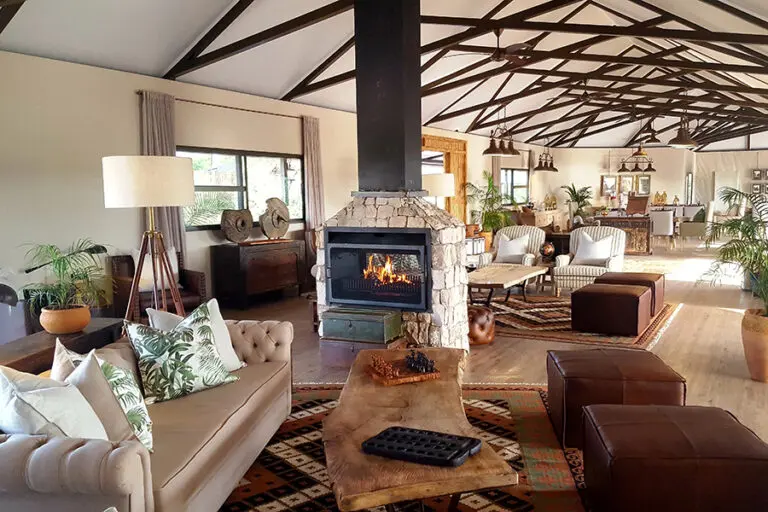Cosy up beside the fireplace.