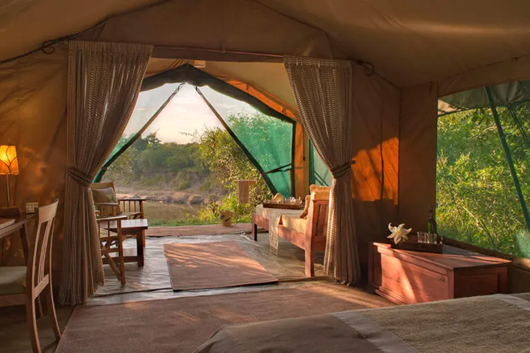 Guest tent view at Rekero Camp.