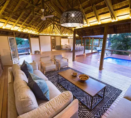 Relaxing lounge that looks out over the pan.