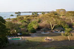 Aerial view of Kuthengo, in the heart of Malawi's Liwonde National Park.