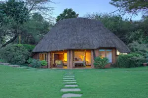 Exterior of the double cottage.