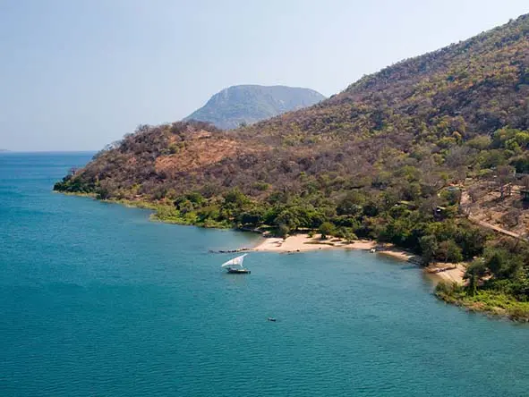 Nestled in lush hills off the Nankumba Peninsula on the Southern end of Lake Malawi.