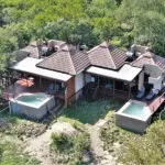 Aerial view of Idube Game Lodge in the Sabi Sands. 