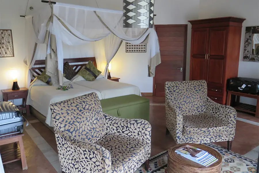 Interior of the suite at Idube Lodge.
