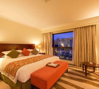 Kigali Serena Hotel bedroom suite.