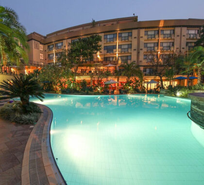 The swimming pool at Kigali Serena Hotel.
