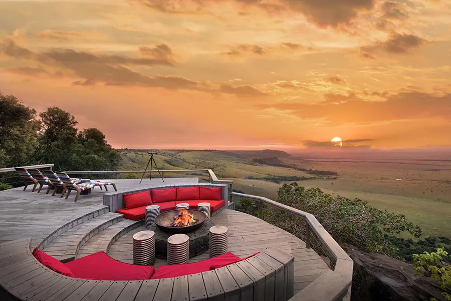 Viewing deck at Angama Mara in the Masai Mara, Kenya.