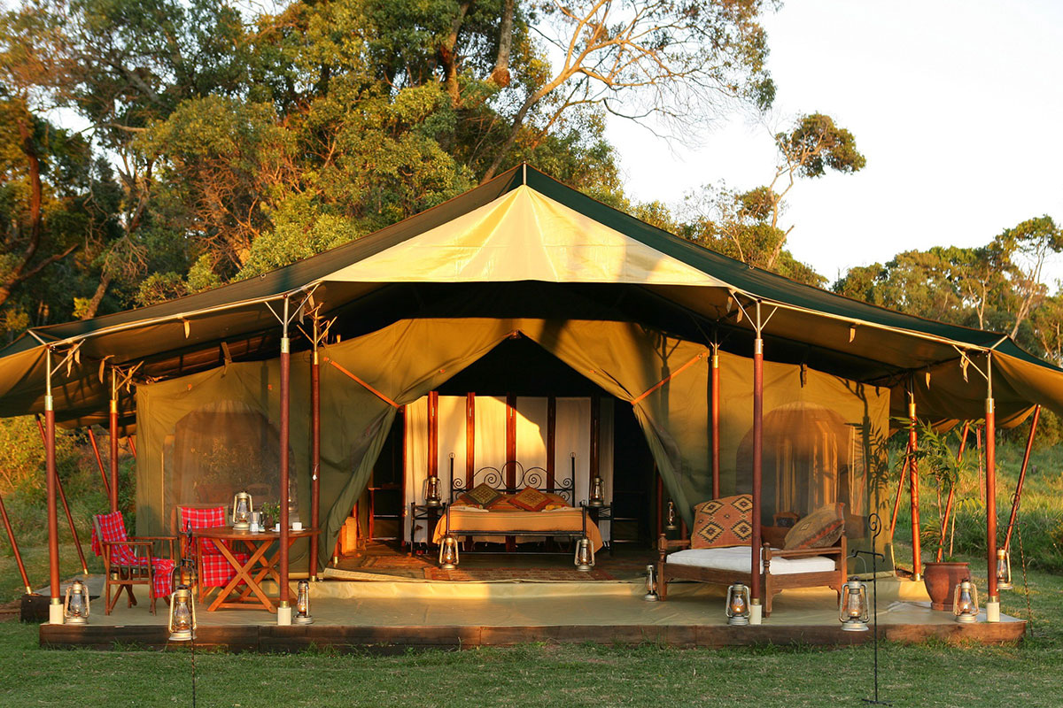 The luxurious Honeymooner's tent at Elephant Pepper Camp in the Masai Mara, Kenya