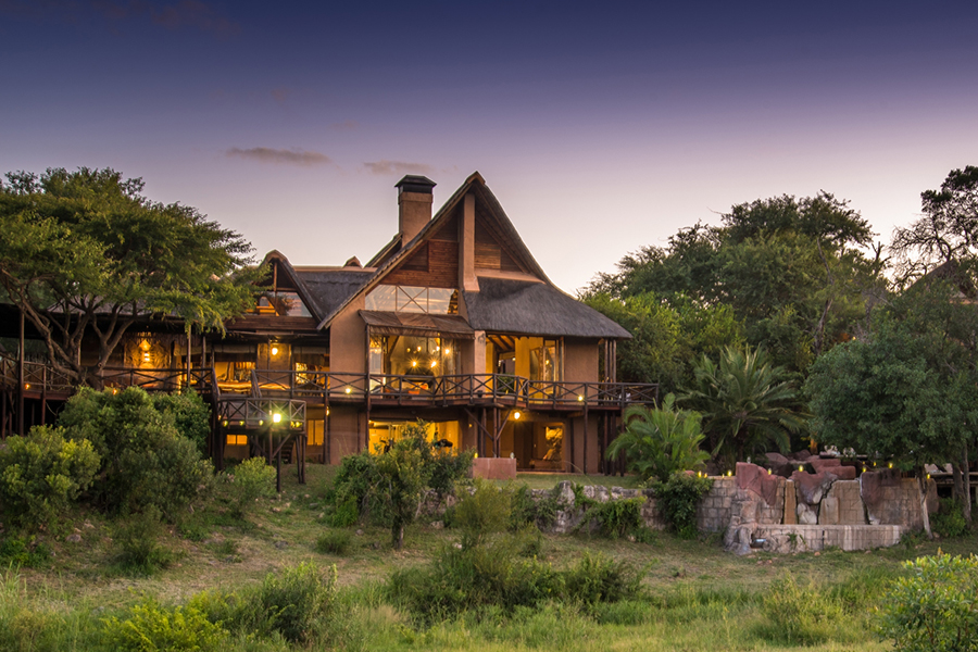 Exterior view of Lukimbi Safari Lodge in Kruger National Park, South Africa.
