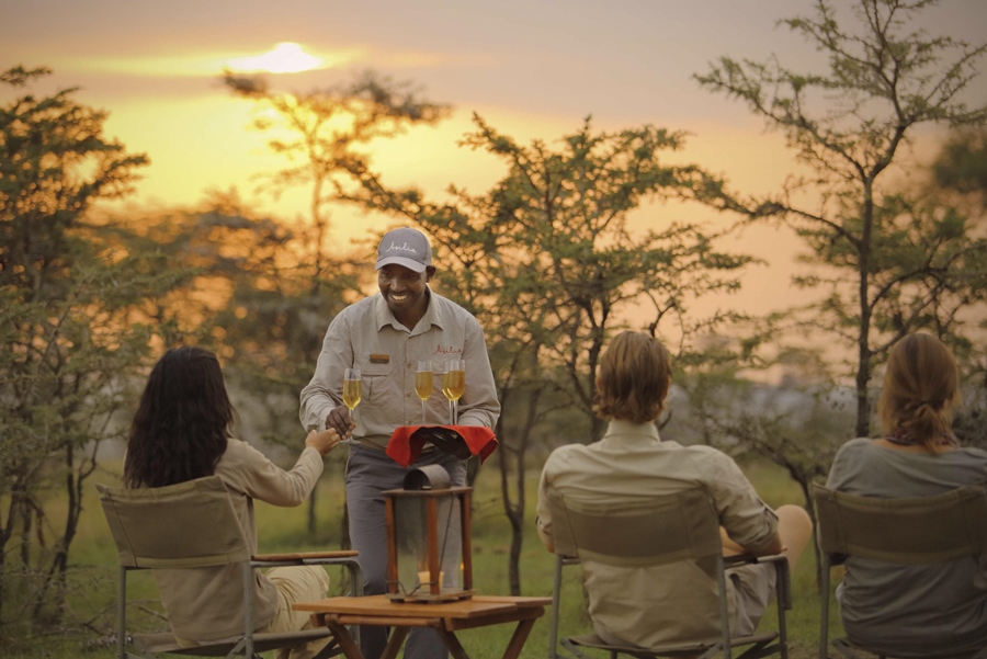 Sundowner drinks at Naboisho Camp in the Masai Mara, Kenya | Go2Africa