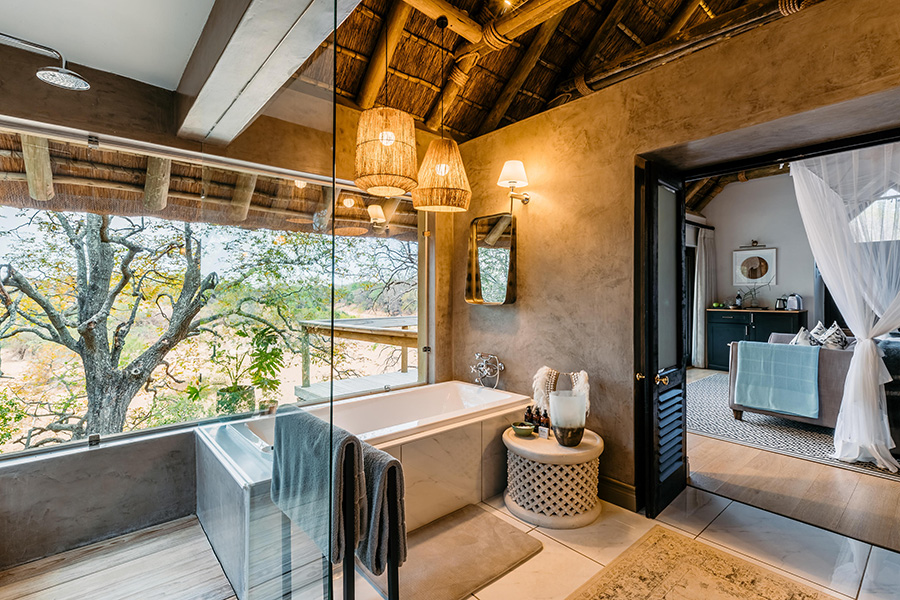 Luxury suite at Thornybush Game Lodge in Kruger National Park, South Africa.