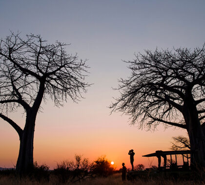 Sundowners after a game drive.