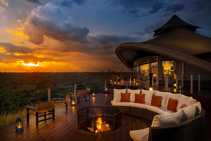 Viewing deck at Mahali Mzuri in Masai Mara, Kenya.