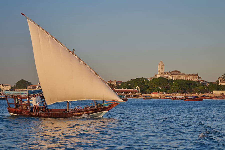 Sunset dhow cruise in Zanzibar, Tanzania.
