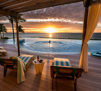 Beautiful sunset view from your deck.