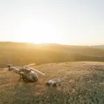Sunset helicopter flights.
