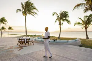 The restaurant & beach firepit.