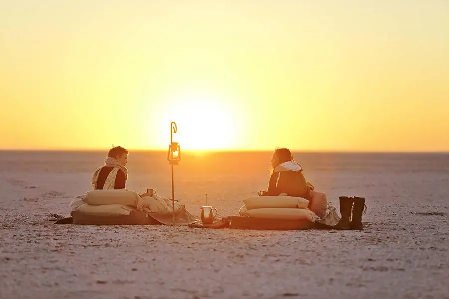 Salt Pan sleepout in Makgadikgadi Pans National Park, Botswana.