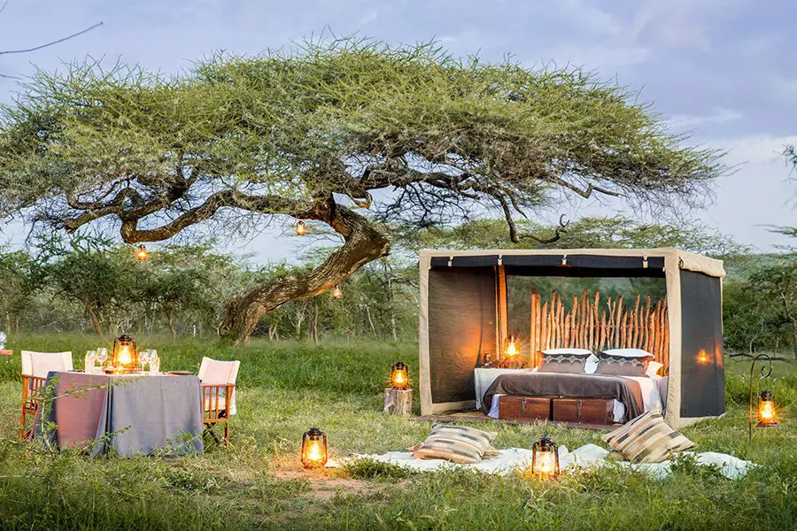 Fly camping at Mwiba Lodge in Serengeti National Park, Tanzania.