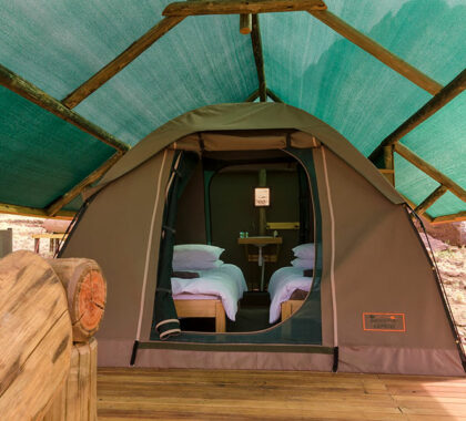 Kulala Adventurer Camp tent exterior.