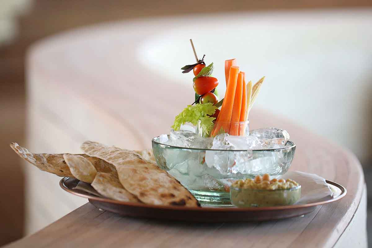 Vegan and Vegetarian safari snacks at Sandibe Okavango Safari Lodge, Botswana