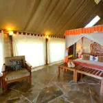 Sleep well in spacious tented chalets.