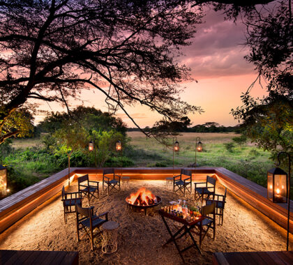 A cosy fire pit is synonymous with an African safari.  