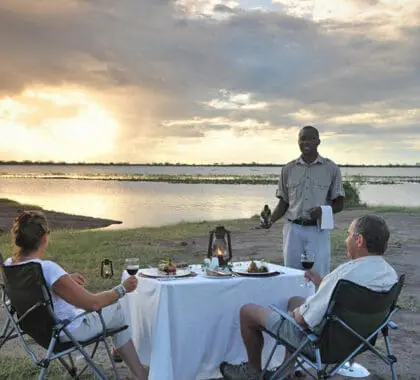 A private dinner next to the water. 