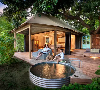 Terraza y piscina privadas.