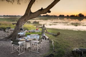 Meals are often served outdoors. 