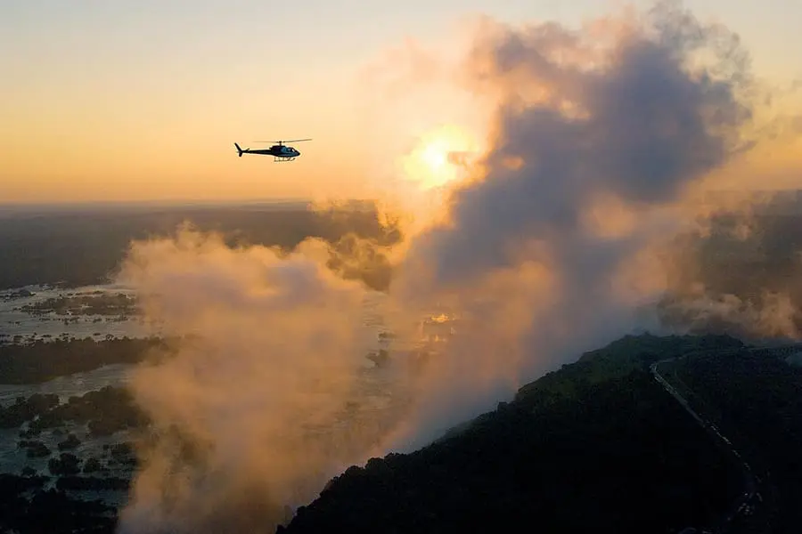 Enjoy the view of the Falls from a helicopter. 