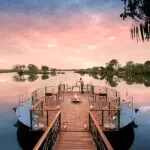 Gloriosas puestas de sol sobre el río Zambeze. 