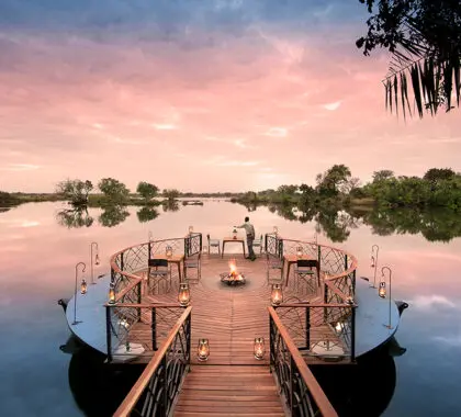 Gloriosas puestas de sol sobre el río Zambeze.