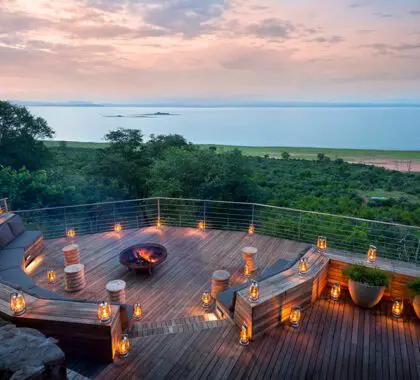 Sensational views of the Zambezi River Escarpment and Lake Kariba’s eternal blue waters. 