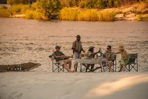 Sundowners on the river. 