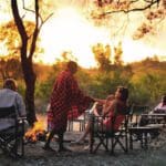 Enjoy the boma at sunset.
