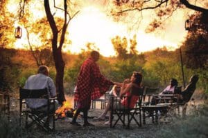 Enjoy the boma at sunset.