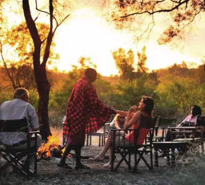 Enjoy the boma at sunset.