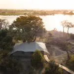 Guest tent aerial exterior.