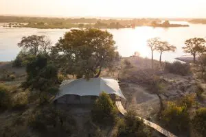 Guest tent aerial exterior.