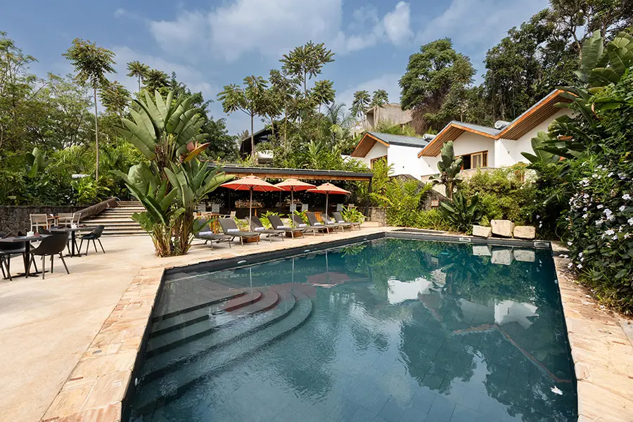 The swimming pool at Hemingways Retreat Kigali.