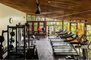 The fully-equipped gym. 