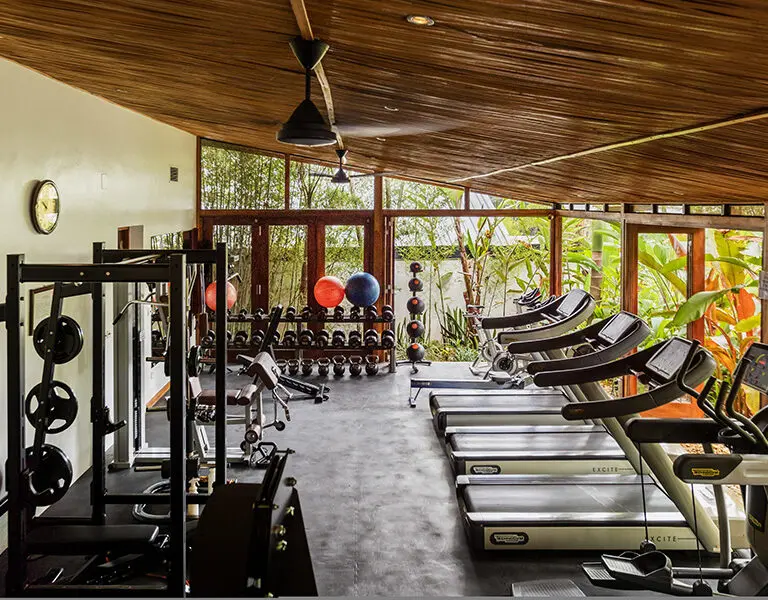 The fully-equipped gym. 